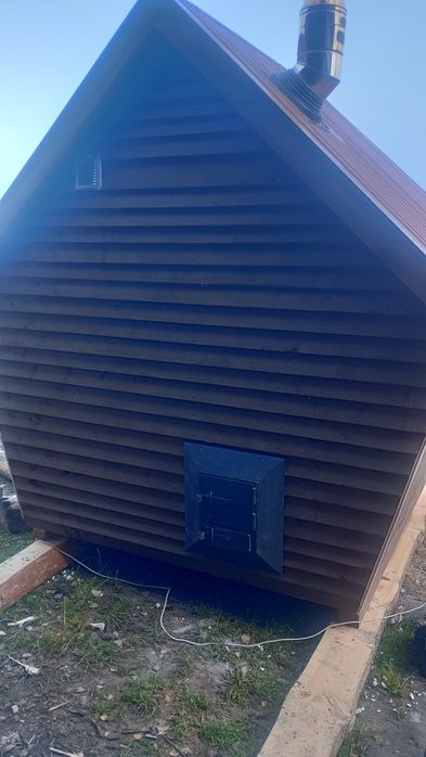 Каркасна сауна 2×2 м з дерева   Для 3-4 осіб   Готова до встановлення.