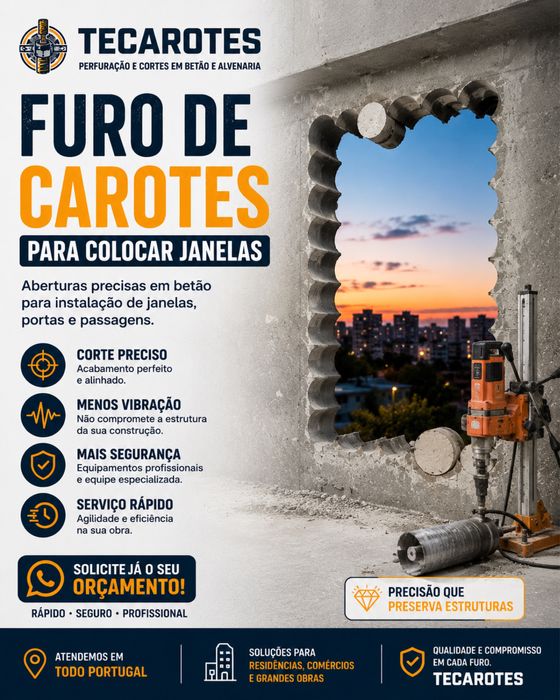 Furo de Carote em Lisboa | Perfuração Betão