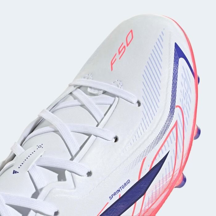 Chuteiras de Futebol Criança F50 Hyperfast League AG Branco/Violeta