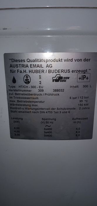 Zbiornik bufor buderus 300l