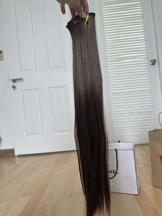 Треси 6 шт колір шатен накладне волосся 60 см