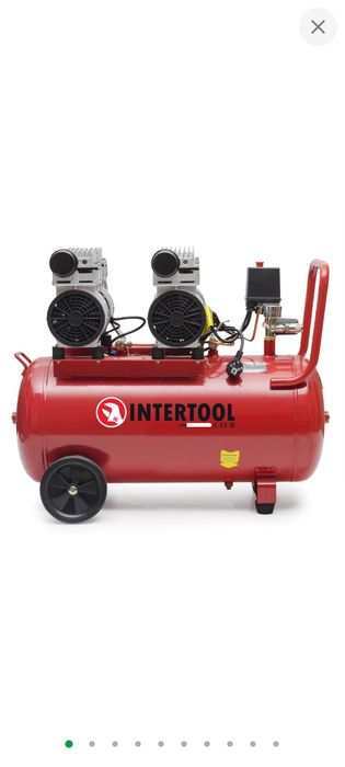 Компрессор, 50 л, 2×0,75 кВт, 220 В, 8 атм, 290 л/мин, бемасляний