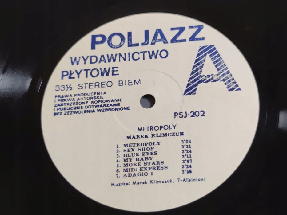 Marek Klimczuk – Metropoly. Poljazz 1987. LP. Ex