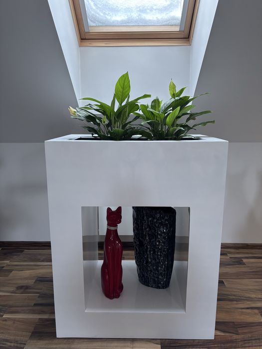 Donica Duża i Designerska- nowoczesna/biała/glamour