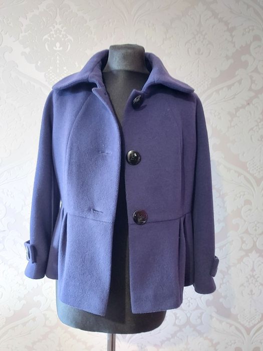 Fioletowa kurtka żakiet z baskinką 38 M Gaba