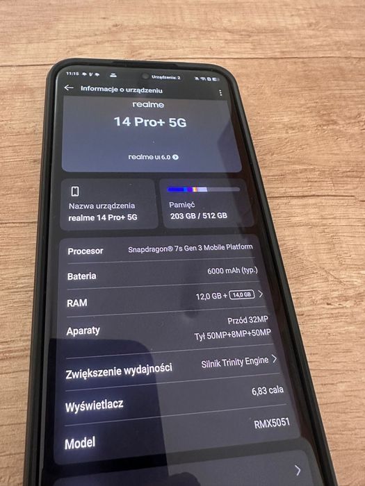 Relame 14 pro + 5G  12/512 GB
12GB (512GB)

Telefon w stanie ja
