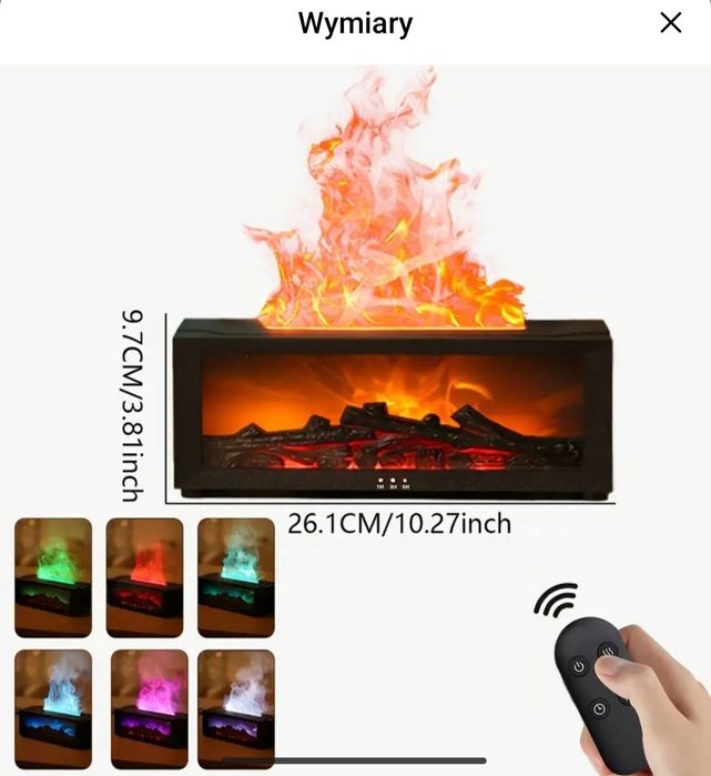 Nawilżacz kominek zasilany USB  poprawia jakość powietrza