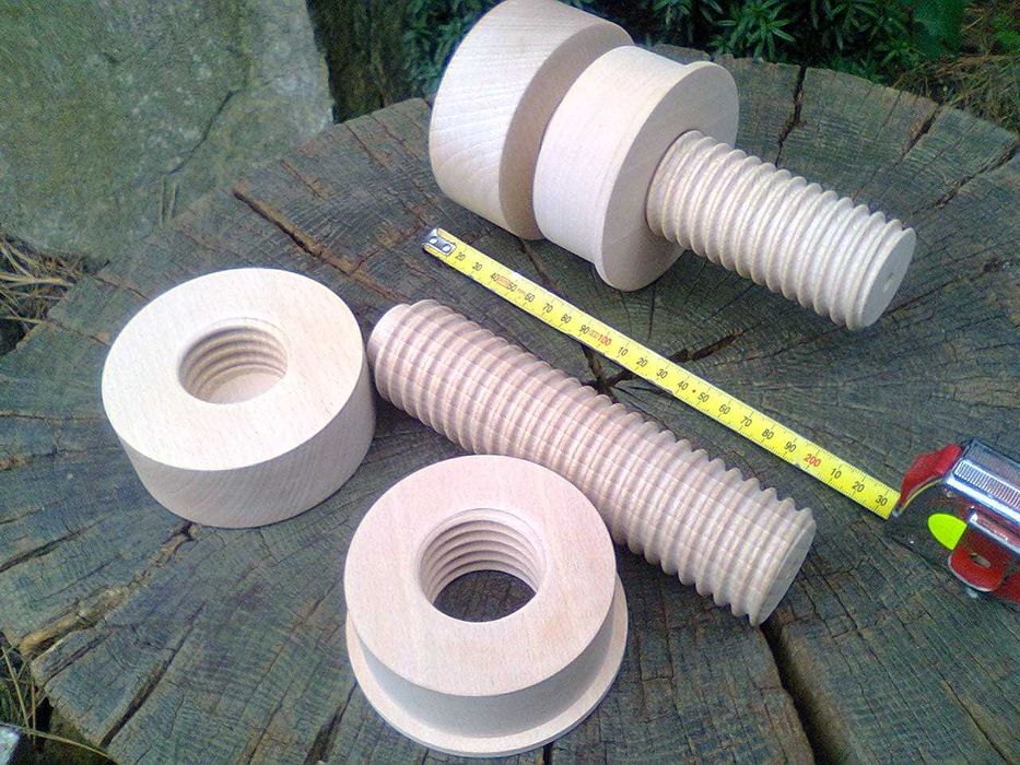 Śruby drewniane -od  fi-19 do fi-45mm (wym.- standard i na zamówienie)