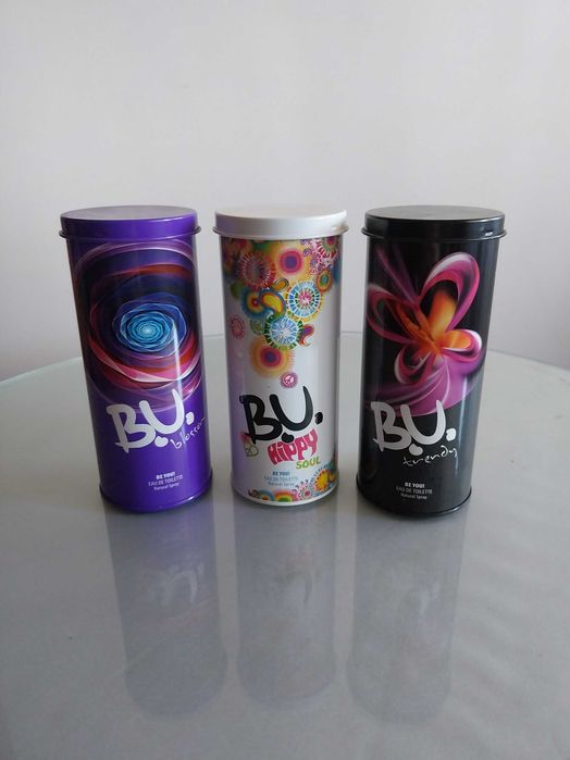 Lote 3 latas perfume, arrumação, colecionadores, decorativos, Be You