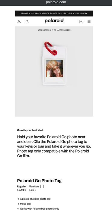Polaroid Go photo tag чоход для вашого полароїда