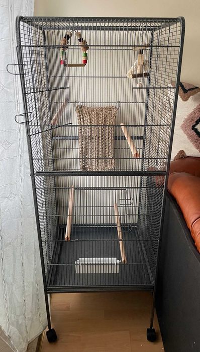 Klatka dla papug ptaków egzotycznych woliera 146 cm na kółkach Nowa