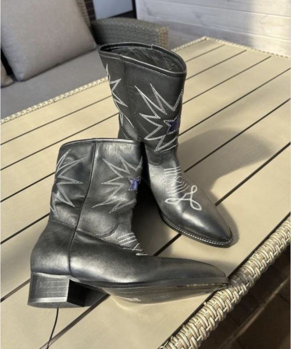 Казаки сапоги ковбойки черевики 38 шкіра