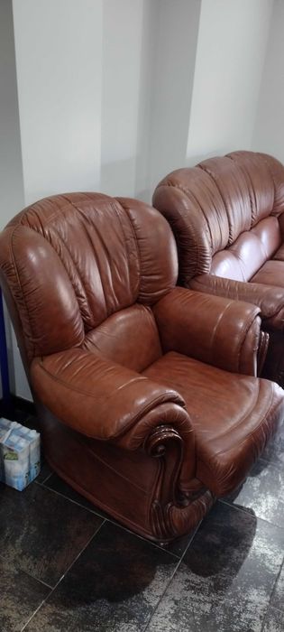 SOFA conjunto de sofas classico em pele genuína