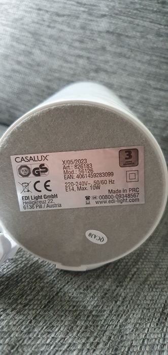 Lampa stołowa dekoracyjna biala LED 20x10cm BIAŁA KWIAT