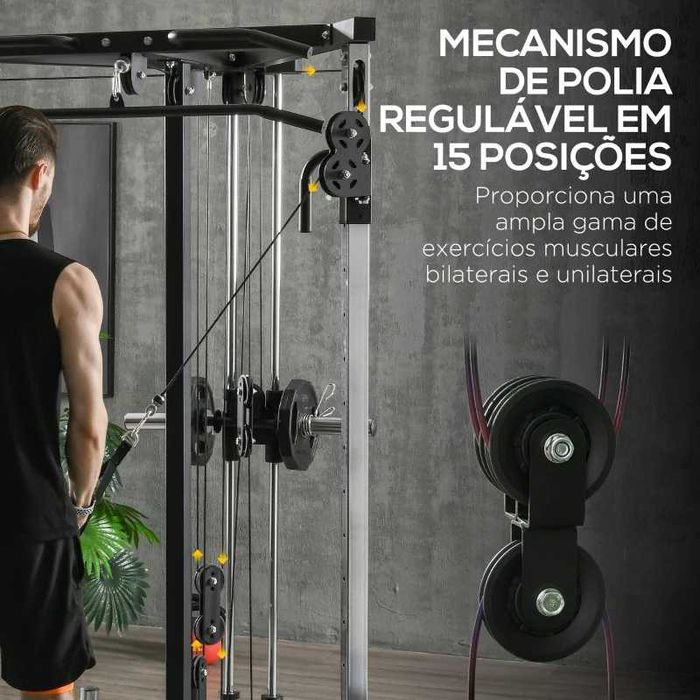 Máquina Multi Estação - Carga 120 kg - 170x139x200 cm - Preto