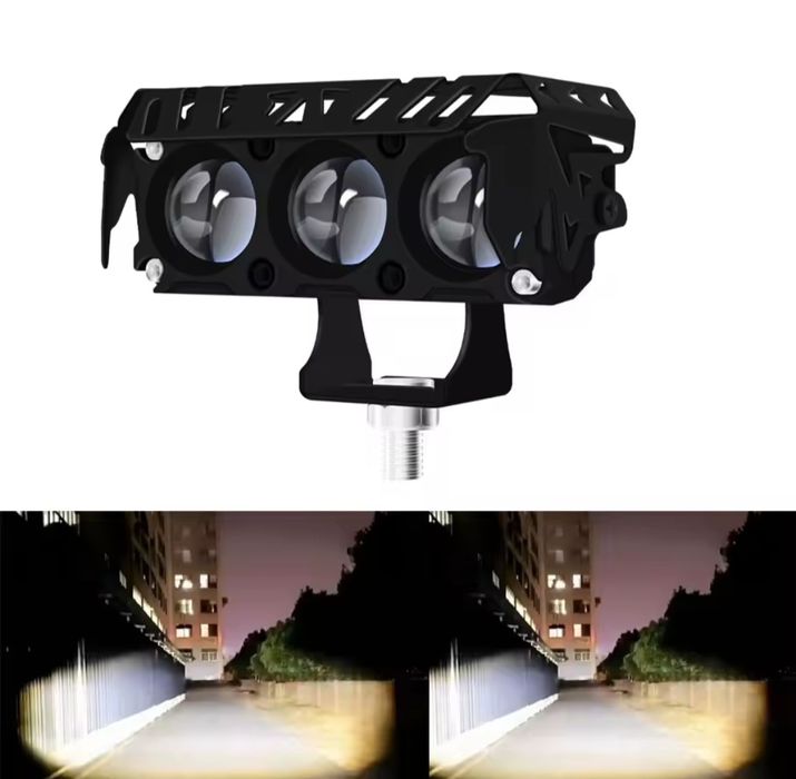 LED фари 3х лінзовані 110W 12V білі, пара