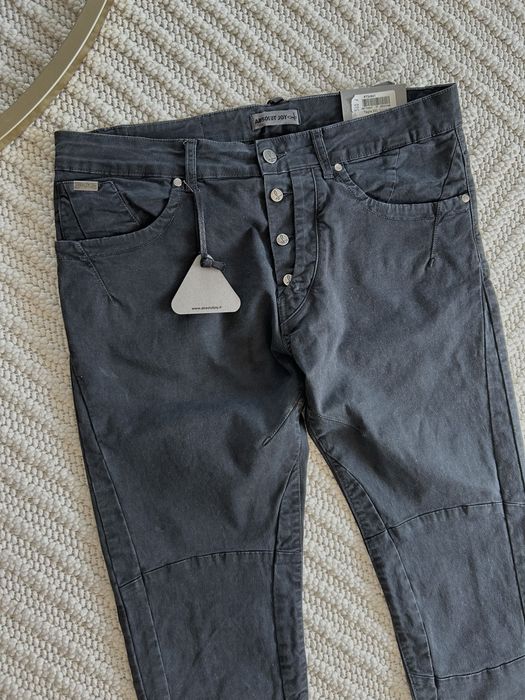 Spodnie męskie Absolut Joy jeans czarne przeszycia vintage grunge