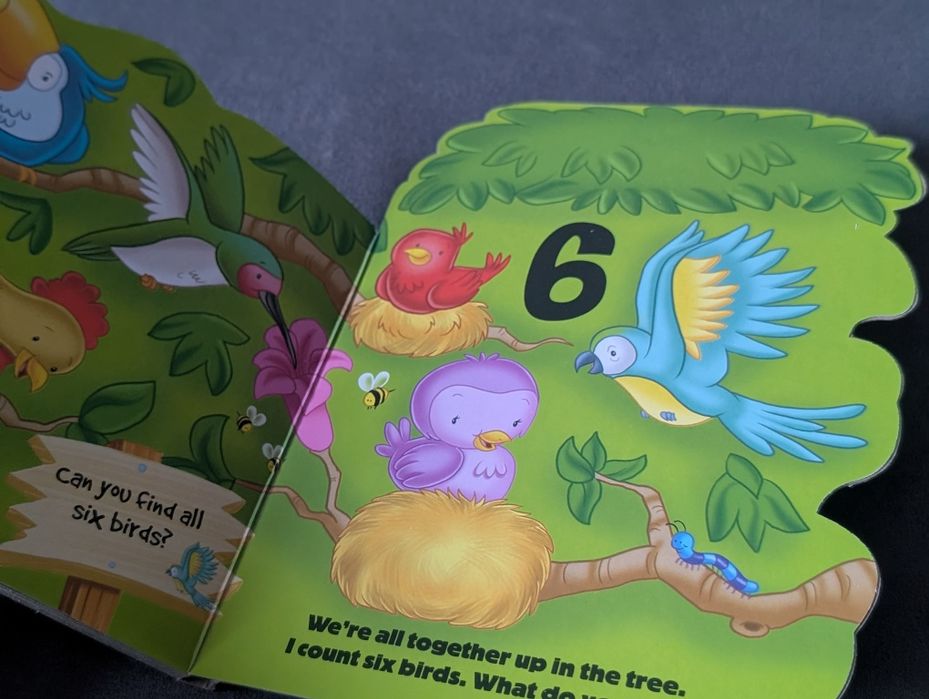 Дитяча книжка картон 1-2-3 Birds in a Tree цифри англійською мовою пта