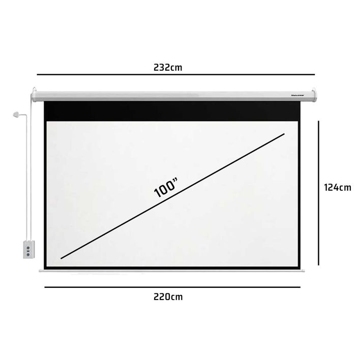 Підвісний екран для проектора електричний 16:9 100". Подвесной экран