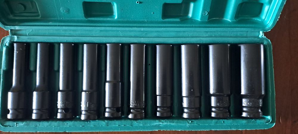 Conjunto de 10 chaves de soquete universal para Pistola de impacto 1/2 (Artigo Novo)