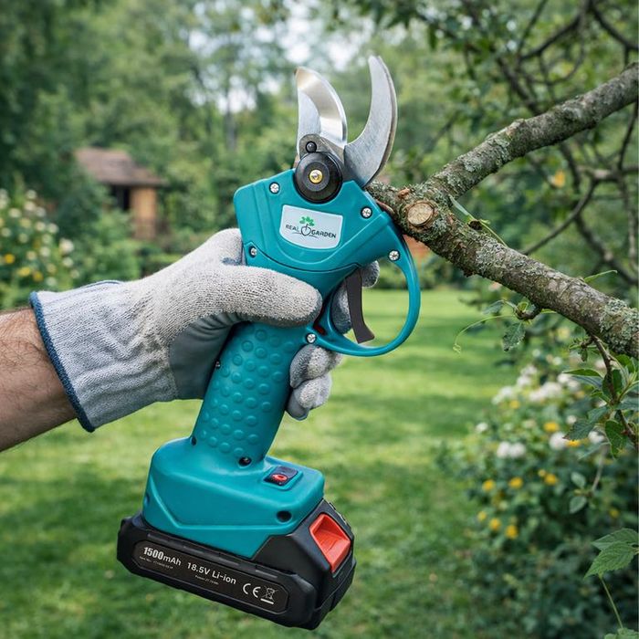 Sekator Akumulatorowy 21V Ogrodowy Elektryczny Do Gałęzi 2xAku 25mm