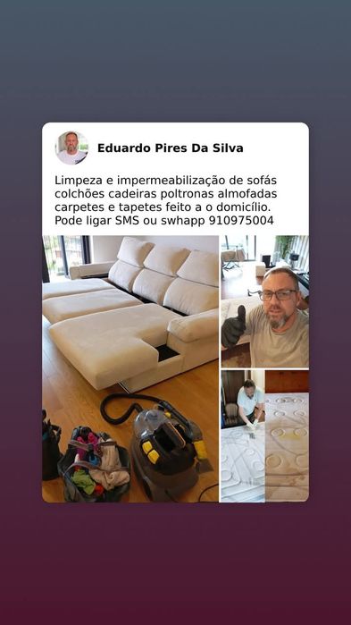Limpeza e impermeabilização de sofás colchões carpetes e tapetes