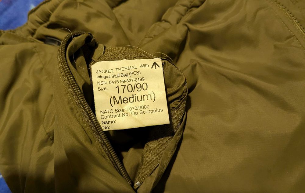 Куртка армійська Англійська PCS Thermal термокуртка