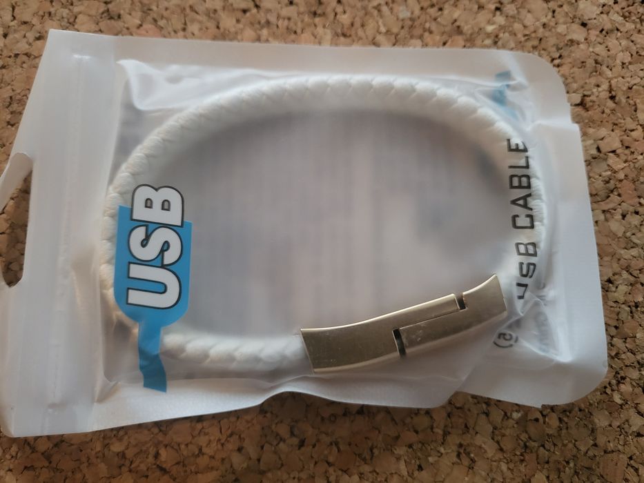 Bransoletka USB pleciona biała