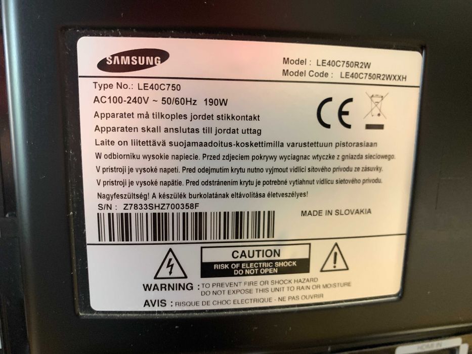 TV LED Samsung 40 cali LE40C750 z okularami 3D + Dekoder DVB-T2