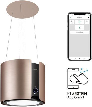 Okap kuchenny wyspowy Klarstein Skyfall Pochłaniacz LED SMART ZŁOTY