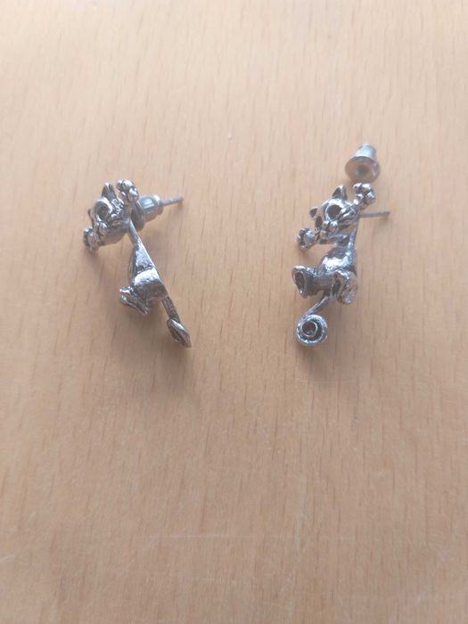 Kolczyki kotki w kolorze srebrnym