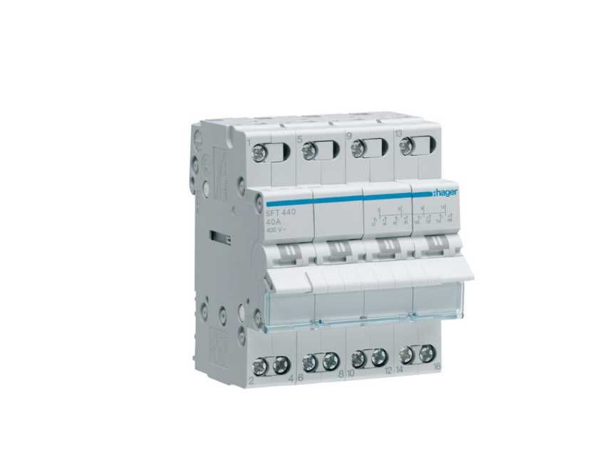 Перемикач навантаження Hager SFT440 I-0-II 4P 40А/400В 4мод