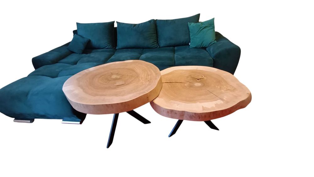 Zestaw  stolików kawowych z drewna Zegar z  30 cm GRATIS Dostawa