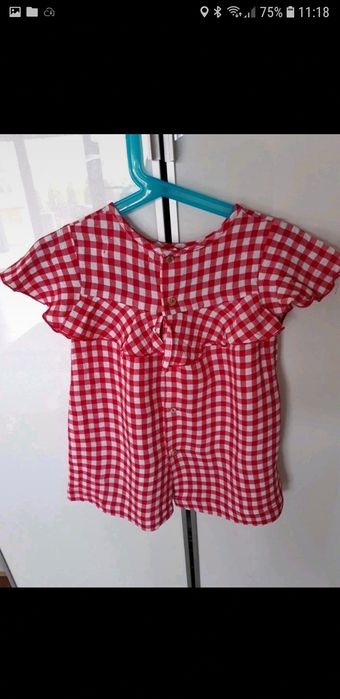 Sukienka zara czerwona krata r 98 wypada mniejsza