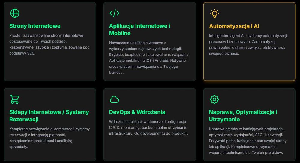 AI i automatyzacja procesów | Strony, aplikacje, sklepy | ML Devworks