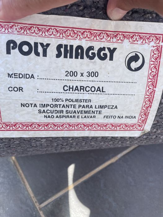 Tapete Shaggy Cinzento 200x300