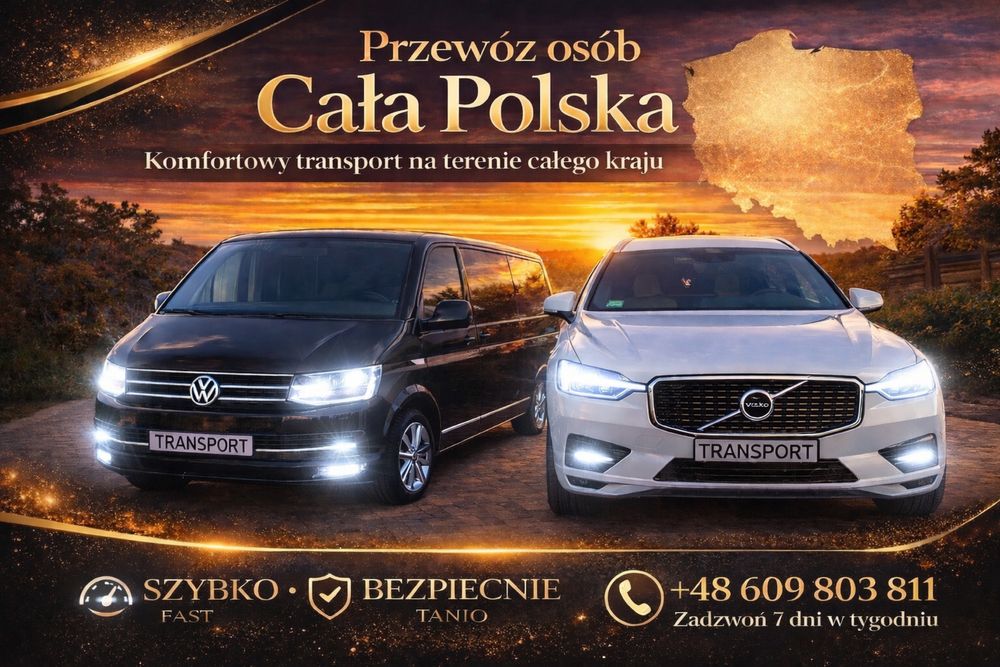 Transport na lotniska , przewóz osób i inne.