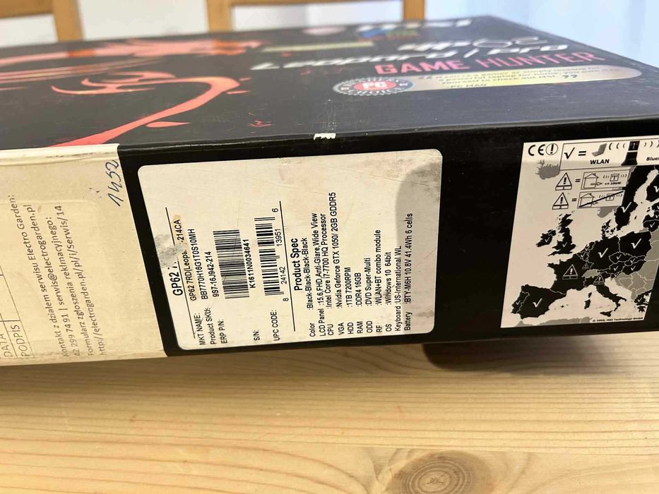 Laptop gamingowy MSI GP62 LEOPARD