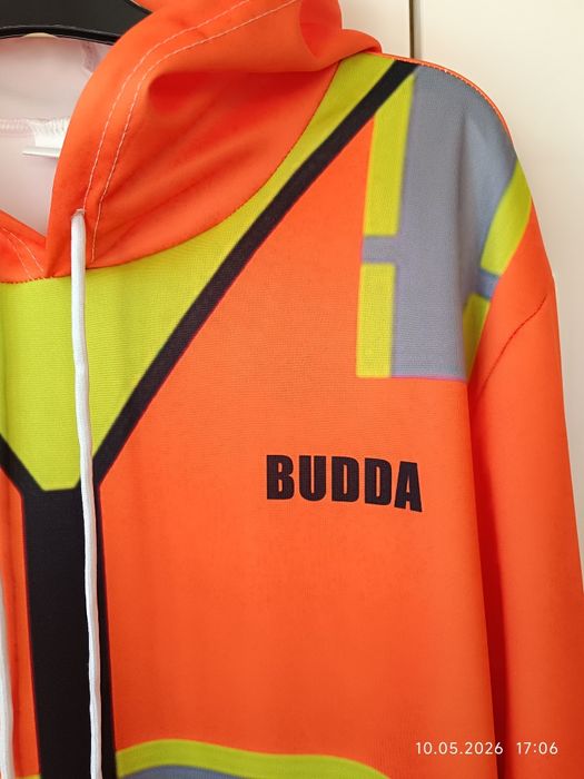 Nowa bluza męska 2XL pomarańczowa BUDDA neon odblaski