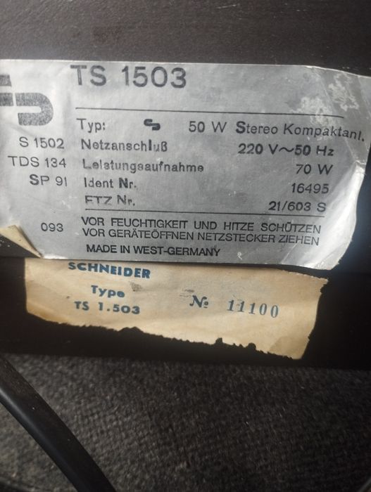 Schneider -TS 1503 rádio gira discos e cassetes