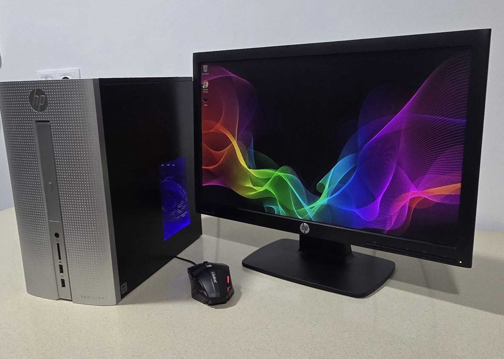 Computador AMD com Monitor HP Pro de 20 polegadas/ SSD/ Windows/ Office