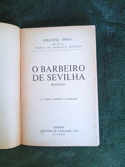 Livro / Libreto - O Barbeiro de Sevilha - Rossini  2ª edição 195?