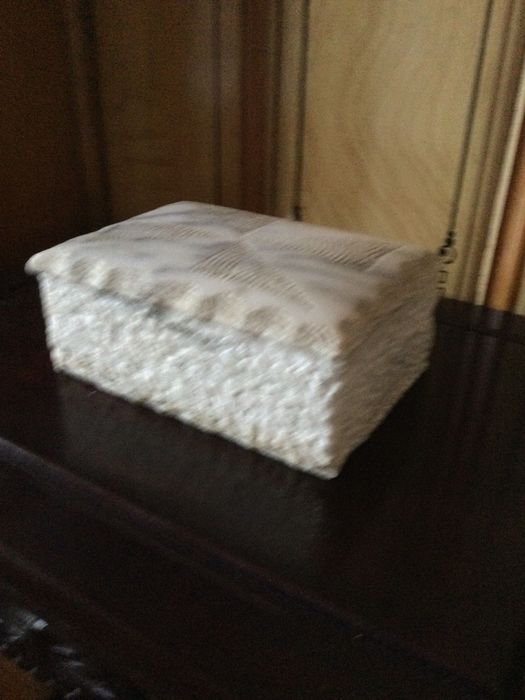 Caixa pia mármore esculpido Antigo 18 cm séc XIX 2,5 kg