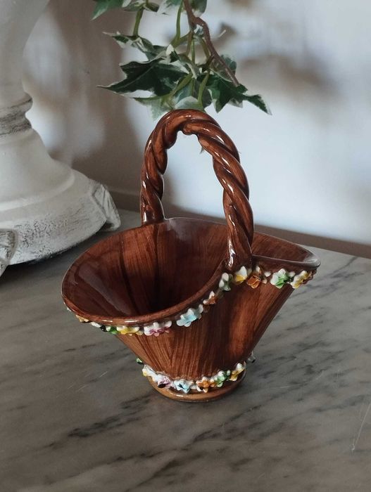 Cesto Cerâmica Itália - Artesanal