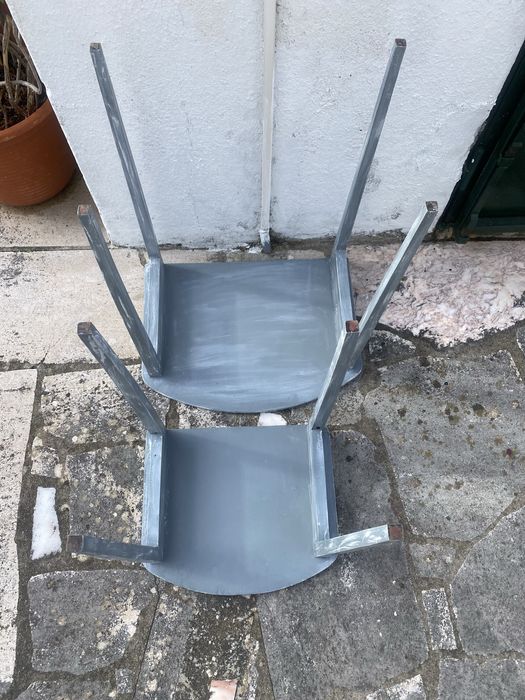 Mesa rústica de apoio pintada - são 2