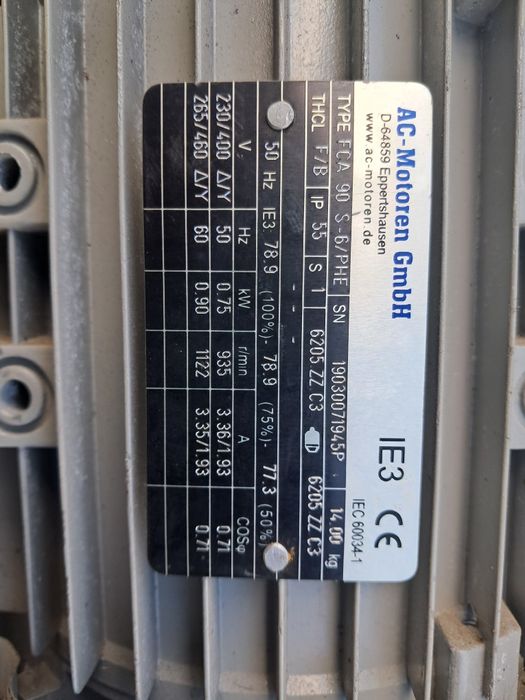 Okazja motoreduktor 0.75kw 31obr naped mieszadła