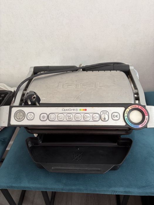 Електрогриль Tefal OptiGrill+ GC712D34 + пластини для вафель
