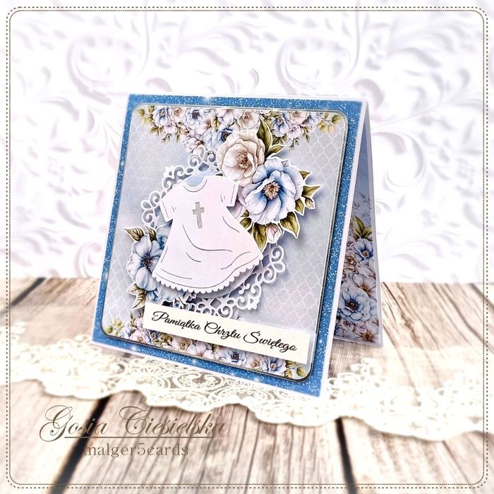 Kartka na Chrzest Święty ręcznie robiona