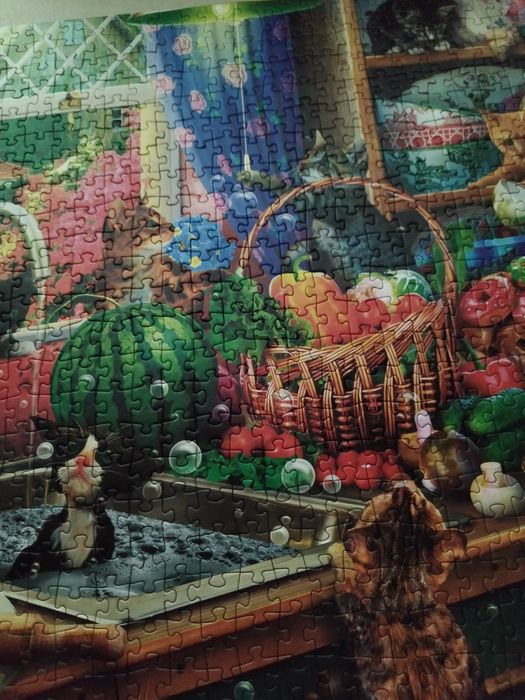 Puzzle 1000 elementów Trefl Tea Time Kociaki rozrabiaki kompletne