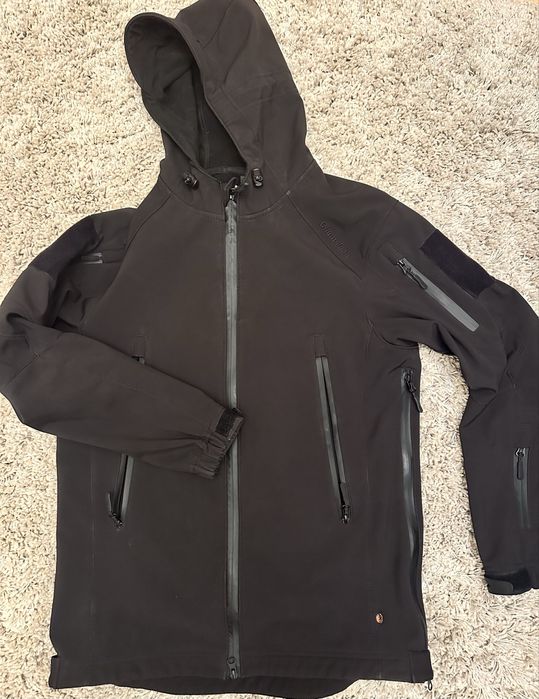 Тактическая куртка Soft Shell Spartan Police Black черная с капюшоном